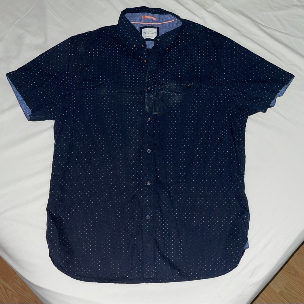 Blue Short Sleeve Button Down Shirt